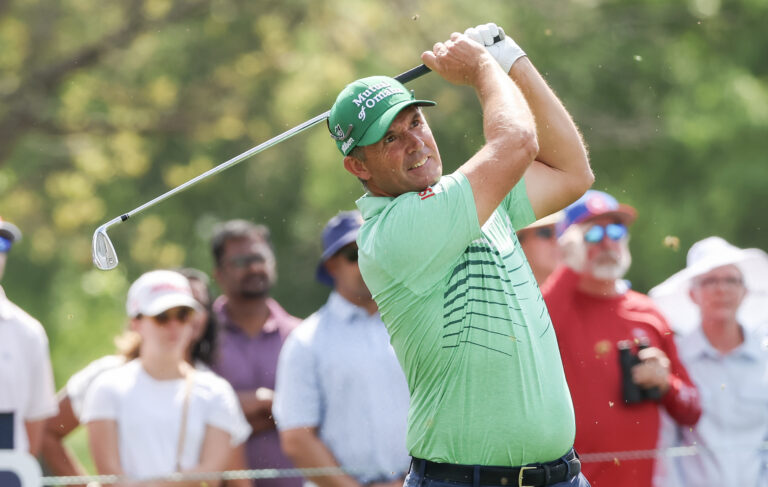 Watch: Padraig Harrington hits incredible recovery shot from knees at Texas Children's Houston Open