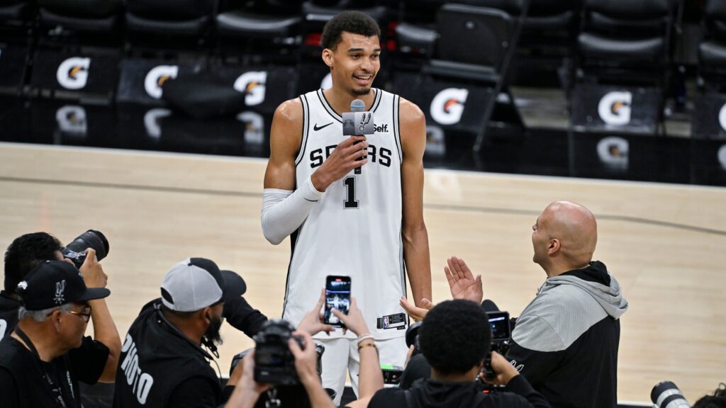 Wembanyama drops five triples and one heartfelt expletive en route to victory over OKC