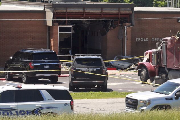 1 dead and 14 injured after semitrailer intentionally crashed into Texas public safety office