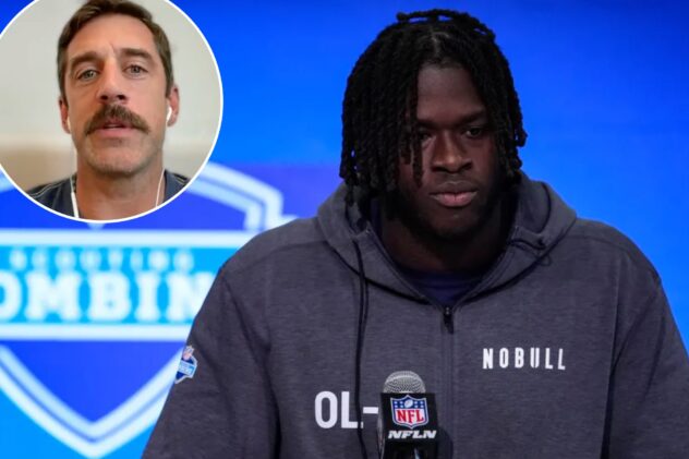 Aaron Rodgers praises Jets for NFL draft trade, Olu Fashanu pick: ‘Mauler’