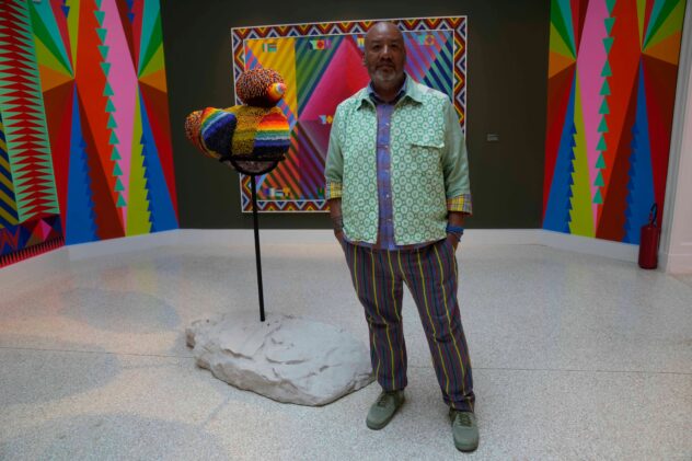 Choctaw artist Jeffrey Gibson confronts history at US pavilion as its first solo Indigenous artist