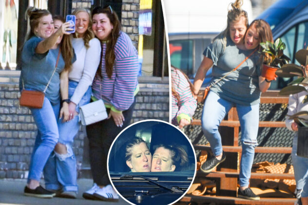 Conjoined twins Abby and Brittany Hensel spotted out after wedding to army vet Josh Bowling — see the ring