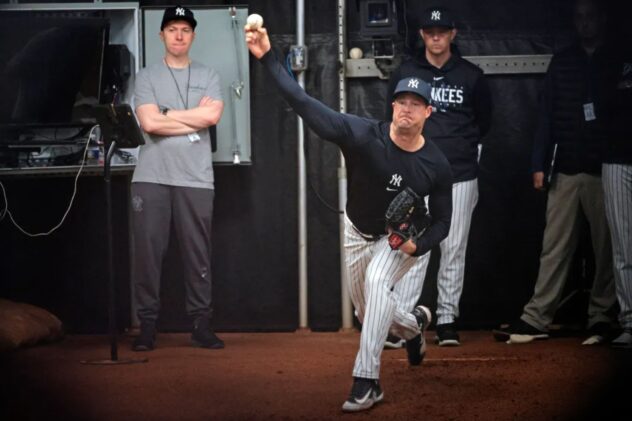 Gerrit Cole plays catch in first step toward Yankees return