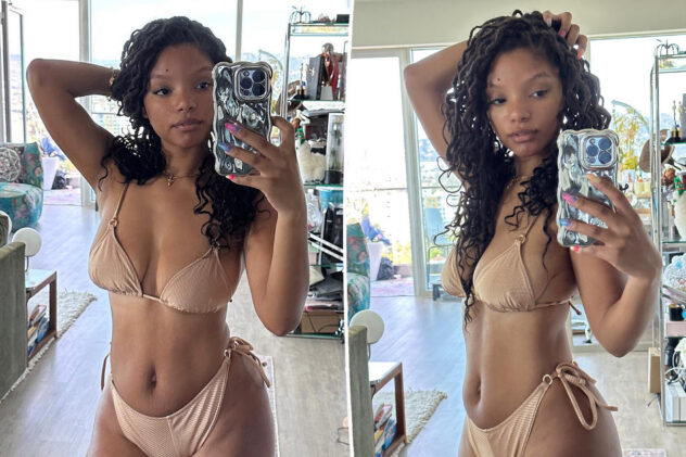 Halle Bailey shows off postpartum body in tiny two-piece: ‘The mom bod always hits’