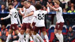 'Incredible' De Bruyne keeps Man City in title hunt