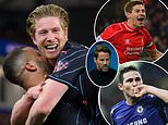 Kevin De Bruyne is 'ahead of Gerrard, Lampard, Toure and Silva' as Premier League's best midfielder EVER, claims Jamie Redknapp after 15-yard diving header... before pundits assess title race with Arsenal
