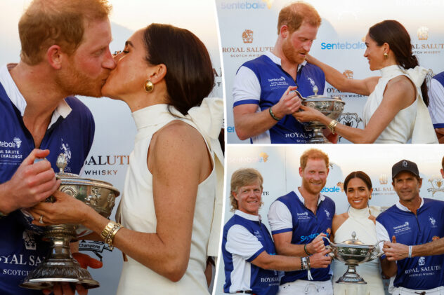 Meghan Markle and Prince Harry share a kiss at charity polo match as they film their new show