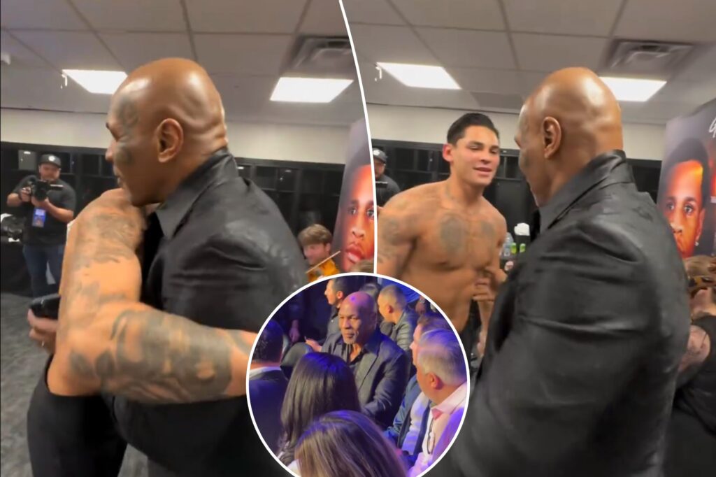 Mike Tyson takes in Ryan Garcia-Devin Haney fight before bout with Jake Paul
