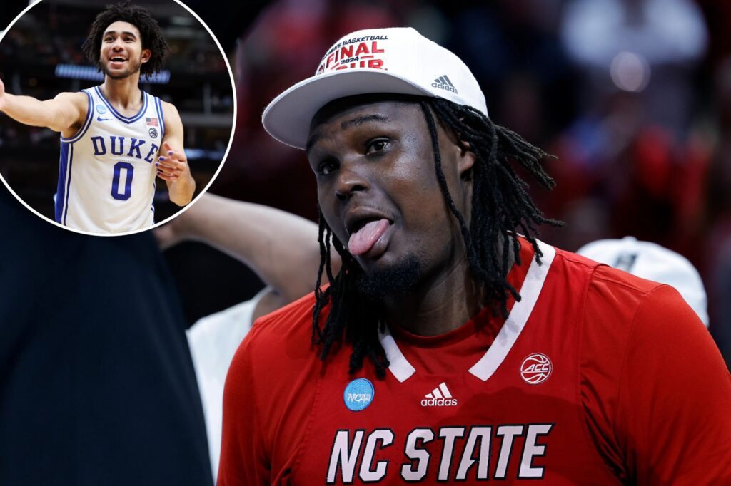 NC State’s DJ Burns jabs Duke star Jared McCain after latest March Madness upset