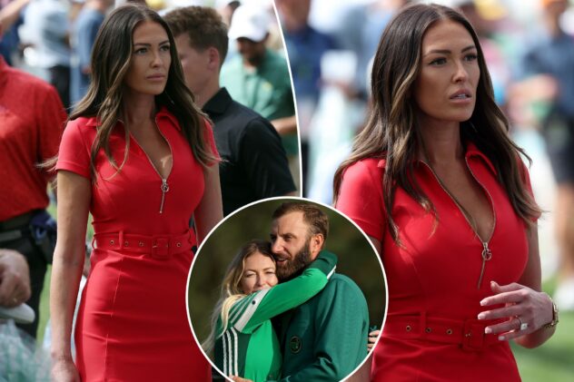 Paulina Gretzky stuns in vibrant red dress at 2024 Masters as Dustin Johnson seeks second green jacket