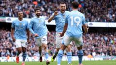 Premier League: Man City 2-0 up against Luton, Brentford lead Blades
