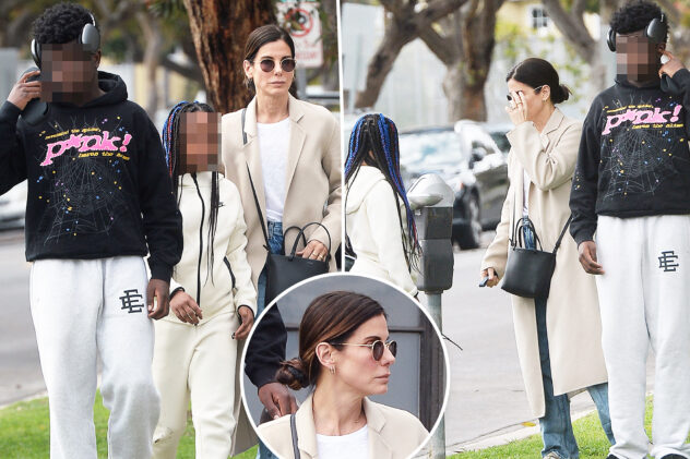 Sandra Bullock goes on rare outing with children Louis and Laila