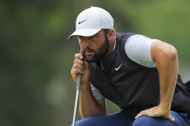 Scottie Scheffler leads 2024 RBC Heritage by 5 but will have to wait until Monday for another jacket