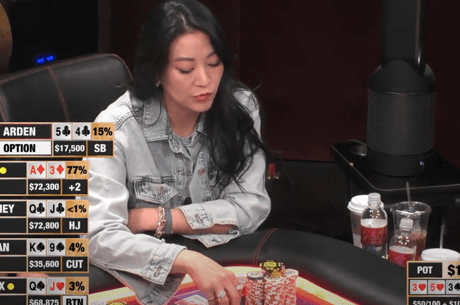 Actress Arden Cho Stacked Four Times in Five Hands on Hustler Casino Live