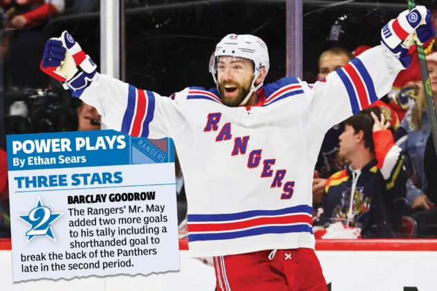 Barclay Goodrow becoming Rangers’ Mr. May after two Game 3 goals