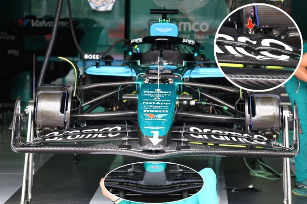 First glimpse of Aston Martin F1 upgrades appear as new front wing idea spotted