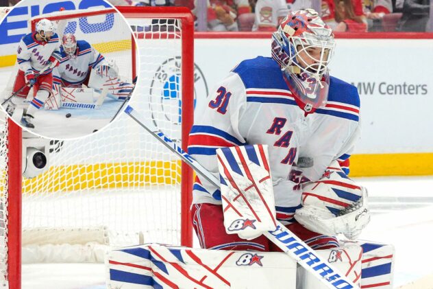 Igor Shesterkin bails out Rangers again with clutch saves to prevent Game 3 collapse