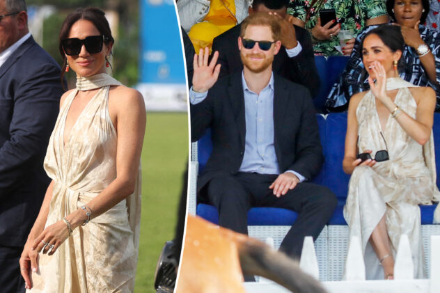Meghan Markle goes glam in halter-style print dress for final day in Nigeria with Prince Harry