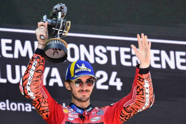 MotoGP Catalan GP: Bagnaia wins from Martin, Marquez as Acosta crashes