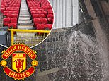 Old Trafford's leaking roof strikes again as storm hits the stadium near full-time in Gunners' 1-0 win - while Red Devils fans SLAM the Glazers after the 'absolutely embarrassing' scenes