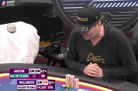 Phil Hellmuth Bubbles to Queen-Ten in Hustler Casino Live Tournament