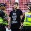 Protester chains himself to goalposts at Scotland v Israel match