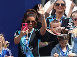 Rebekah Vardy is every inch the proud wife as she supports footballer husband Jamie at Leicester City's trophy parade as they return to the Premier League