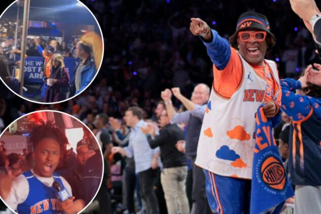 Spike Lee, Knicks fans go wild outside MSG after rout of Pacers: ‘Knicks in six!’