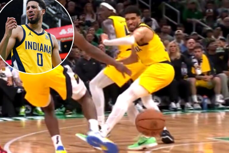 Tyrese Haliburton exits Game 2 with hamstring issue in big Pacers concern