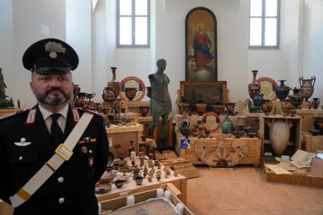 US vows more returns of looted antiquities as Italy celebrates latest haul of 600 artifacts