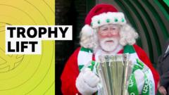 Watch Santa present Celtic with Premiership trophy