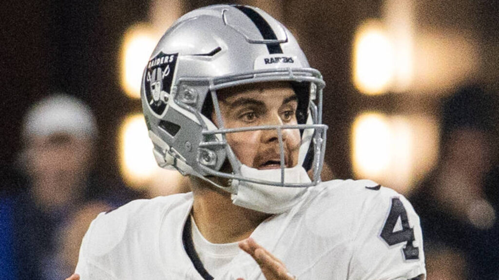 Aidan O'Connell is already working on his mobility and throwing on the run at Raiders OTAs