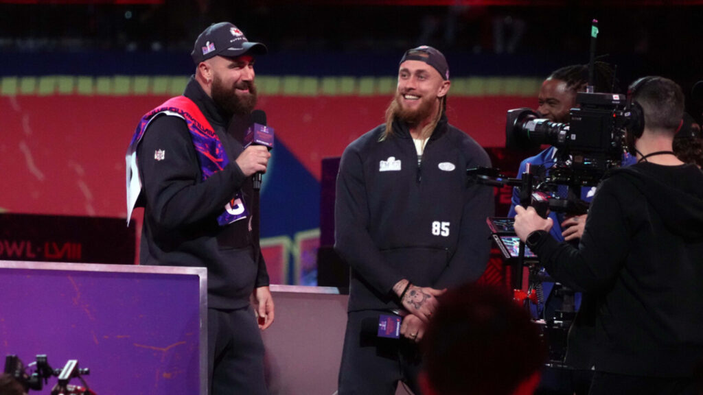 Travis Kelce aims interesting critique at 49ers offense when discussing beating George Kittle in Super Bowl