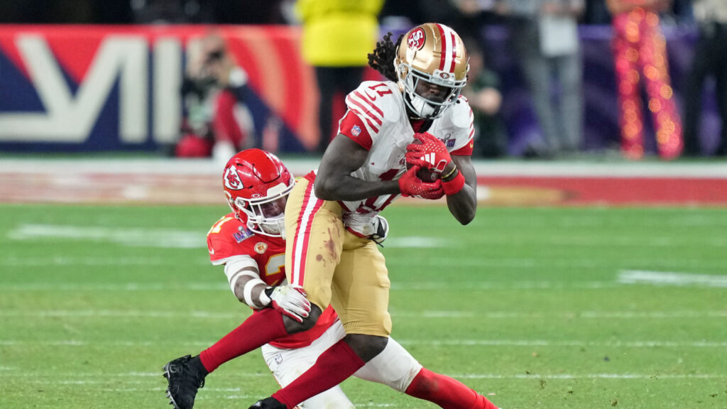 49ers' Brandon Aiyuk barely makes ESPN's top WR list