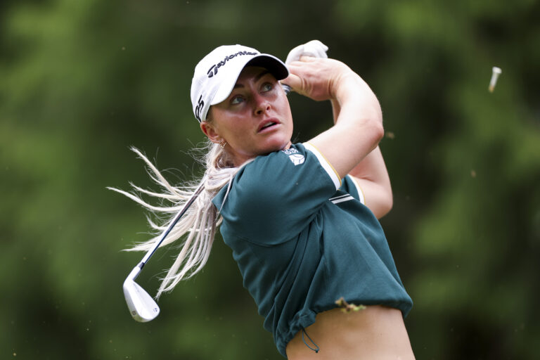 Leona Maguire leads Aramco London event; Charley Hull WDs after 'nasty fall'