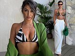 Love Island star Emma Milton - who had a 'rumoured fling' with footballer Jack Grealish - shows off her jaw-dropping figure in bikini snaps for PrettyLittleThing
