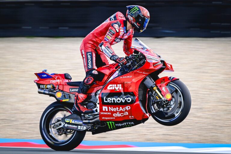MotoGP Dutch GP: Bagnaia smashes lap record to take pole, Marquez crashes