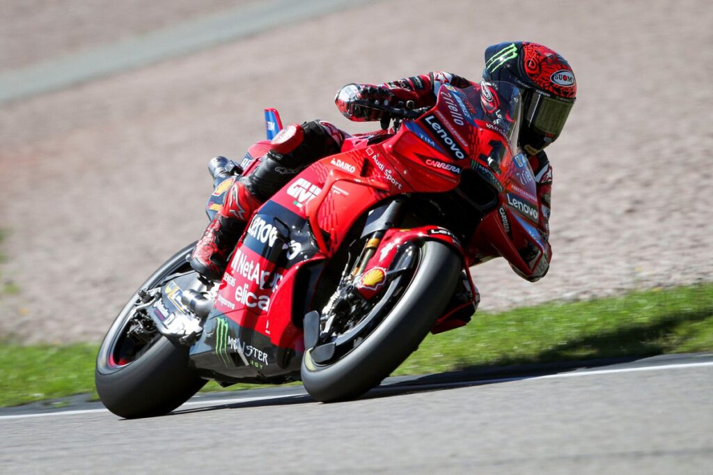 MotoGP German GP: Bagnaia gifted win after Martin crashes from lead