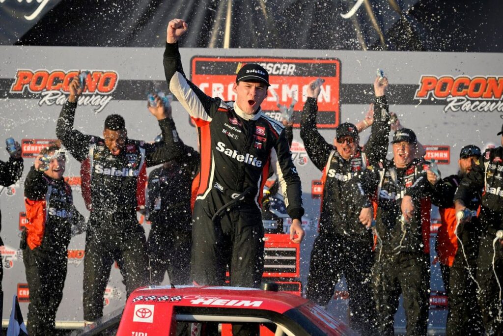 NASCAR Truck Pocono: Heim beats Enfinger in three-lap shootout