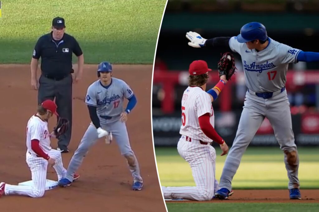 Shohei Ohtani breaks out bizarre celebration after stealing second base