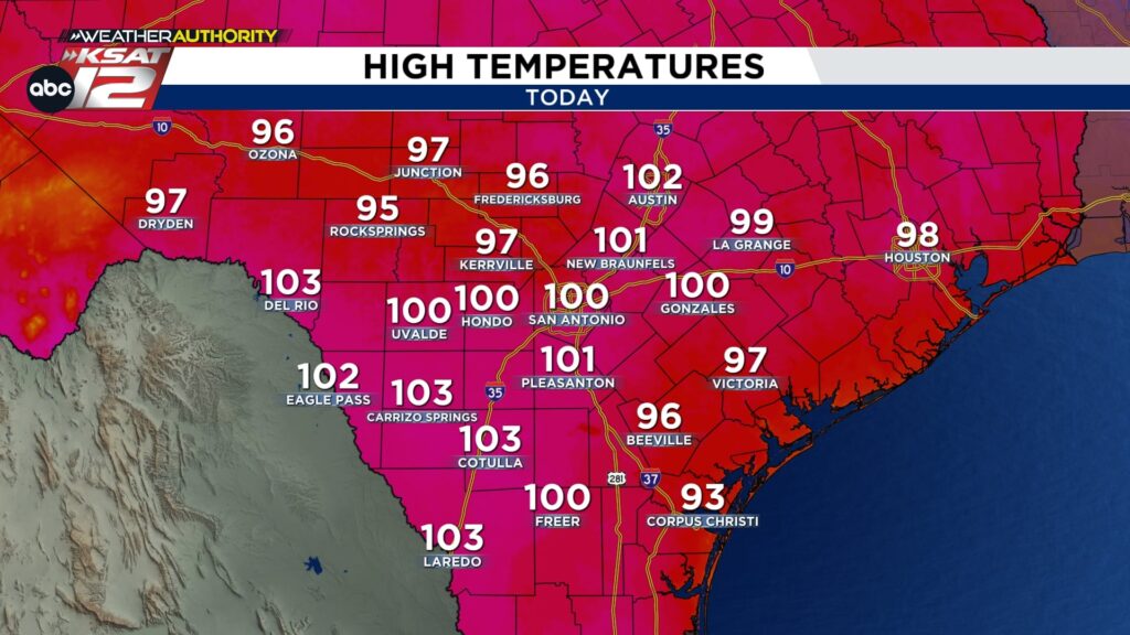 A string of triple digit days may get interrupted by a storm or two this weekend
