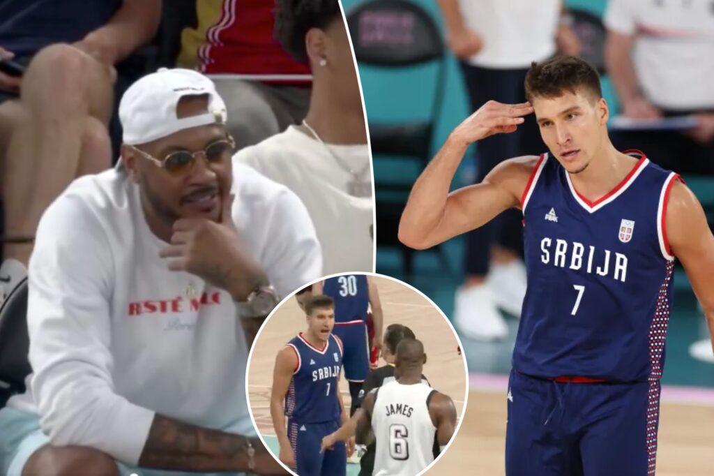 Bogdan Bogdanovic taunted Carmelo Anthony before Serbia’s Olympic upset attempt fell short