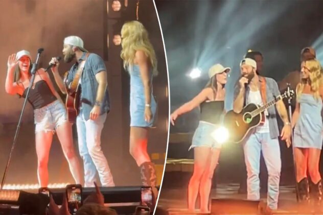 Caitlin Clark enjoying Olympic break as she hits stage at Jordan Davis concert with teammate Lexie Hull