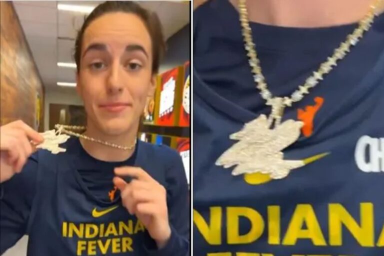 Caitlin Clark gifted custom No. 22 chain with 1,000 hand-set diamonds: ‘Pretty sick’