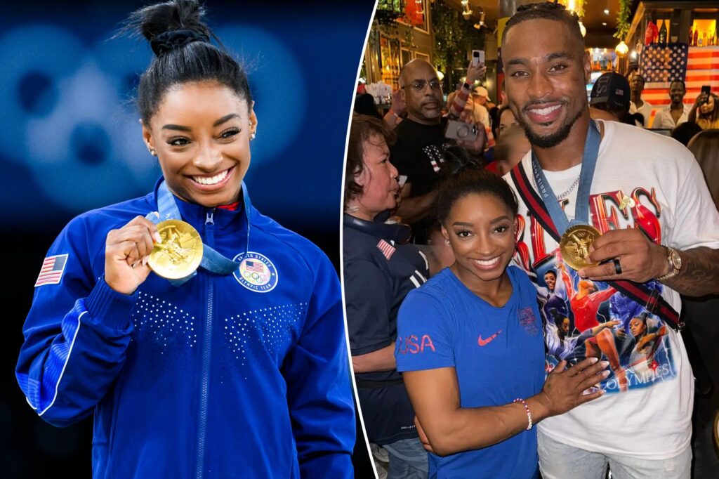 Jonathan Owens hypes wife Simone Biles after she wins seventh Olympic gold medal