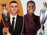 Phil Foden is crowned PFA Men's Players' Player of the Year after lifting fourth Premier League title in a row - as Man City complete double with Khadija Shaw winning Women's gong