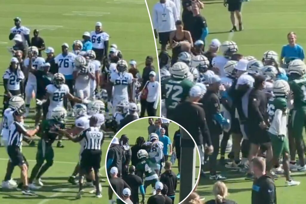 Punches thrown as tempers flare during Jets-Panthers skirmish