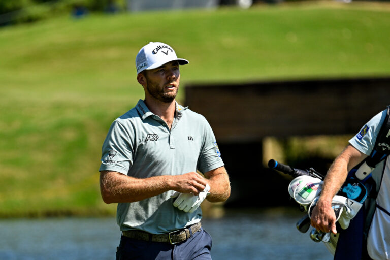 Sam Burns was holding Scottie Scheffler's newborn son (while cheering), and both are now near the top of the FedEx St. Jude leaderboard