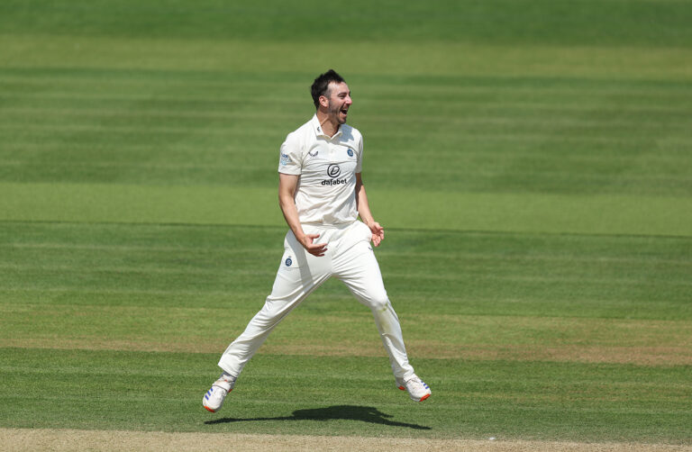 Toby Roland-Jones' 11-wicket haul inspires Middlesex to vital win