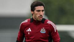 Tonali 'in squad' for cup game as ban ends - Howe